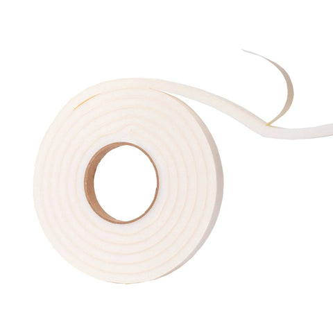 Self Adhesive Foam Weatherstrip Seal For Large Gaps 3/4 Inch By 3/8 Inch By 10 Feet White roll close-up