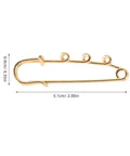 Premium 20 Pack Of Versatile Loop Safety Pin Brooches, gold color, 5.1cm long, for securing clothing and accessories.