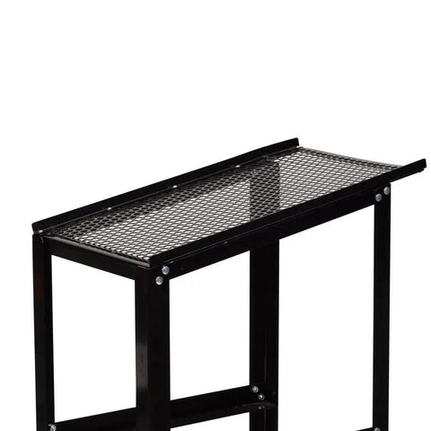 Heavy Duty Outfeed Support Table For 9 Inch Variable Wide Belt Sander adjustable height steel mesh design.