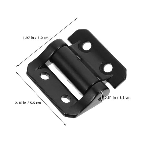 SOLUSTRE black metal cabinet door hinge with damping mechanism, front view.