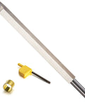 R16 Carbide Woodturning Tool Battle Ready Stainless Steel Lathe Finisher with T20 wrench and carbide insert, 10-inch length.