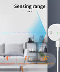 2 Pack Dope Smart Human Presence Motion Sensor With Tuya Smart Life App Control 24G Millimeter Radar Detector showing sensing range