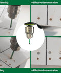 Close-up of KURSTOL 10-piece masonry diamond drill bit set, 1/4–1/2 in, with quick-change shank