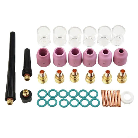 40 Piece TIG Welding Torch Kit With Collet Gas Lens Cup Set For WP 9 20 25 Torches Ceramic Nozzles and Components