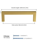 Gold Cabinet Pulls Set Of 30 With Brushed Brass Finish dimensions and screws.