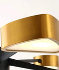 Close-up view of the Modern Adjustable Pendant Chandelier With Gold Triangle Design For Dining Bedroom Living Room Kitchen Dope Brass Finish.
