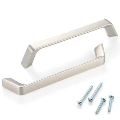 10 Pack 5 Inch Hole Centers Brushed Nickel Cabinet Pulls Zinc Alloy Hardware Durable Rust Resistant With Screws Included