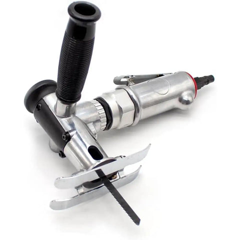 Slick Pneumatic Jigsaw Reciprocating Saw 8000Rpm 10Mm Stroke Air Powered Wood Cutter Handheld Cutting Tool close-up angle showing the blade.