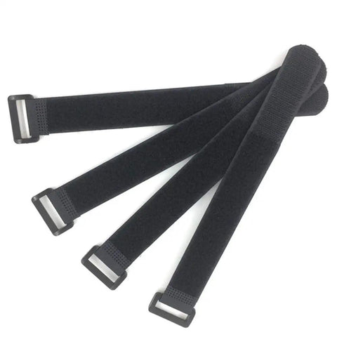 No Fuss Hook And Loop Cable Straps 10 Pack 1 Inch By 12 Inch Black Nylon Self Adhesive Cinch Ties for Cords and Cables