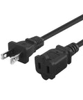 6 Foot Polarized US 2 Prong Extension Power Cord With Male to Female Ends, UL Listed NEMA 1-15P to 1-15R, Molded PVC Jacket, SPT-2 18AWG 2C, Double Insulated, Heavy Duty Cable for Home and Office Use, black