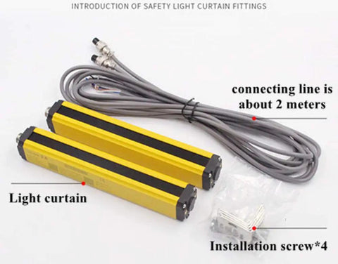 Hard As Nails Safety Light Curtain Sensor Featuring Twelve Precision Beams And 40mm Beam Spacing For Industrial Punch Press Guards Quick Response And Zero Fuss Hand Protection Daily
