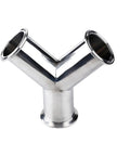 Y Shaped 3 Way Sanitary Pipe Fitting Tri Clamp 304 Stainless Steel Connector, 76mm OD for Dairy Brewing