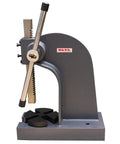 Heavy Duty 2 Ton Manual Arbor Press With 4 Position Base And 7 Inch Reach shown from the front, featuring gray finish and sturdy handle.