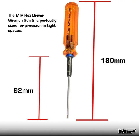 Gen 2 RC Hex Screwdriver Set 1.5mm 2.0mm 2.5mm With Amber Handles for RC Cars Drones Boats and Helicopters Beast Mode Allen Wrenches DIY Repair Tool Kit Made in USA. Amber handle and dimensions shown.