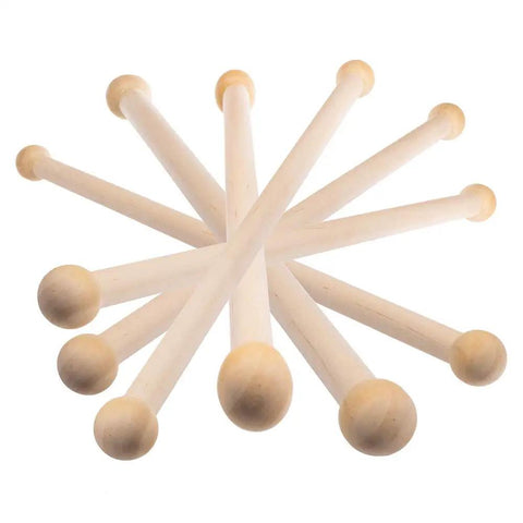 Smooth As Glass Unfinished Wooden Dowel Rods Built Like A Tank Natural Wood Sticks Ready To Paint And Stain Splinter Free Crafting Supplies Prime Pick For DIY Projects 2 Pack 13 Inch arranged in a star shape.
