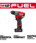 Light On Your Back 12V Brushless Cordless Drill Driver Set With Compact Frame For Tight Squeeze Spots Beefy Torque And Snappy Response Includes Fast Charger Rugged Carrying Case And Bits - M12 Fuel subcompact drill driver with battery.