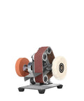 Mini Electric Belt Sander For DIY Polishing And Grinding. Compact power tool with sanding and polishing wheels for wood and metal.