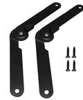 Heavy Duty 4 Pack 9 Inch 180 Degree Lid Support Hinges in black with screws, for cabinets, furniture, and boxes, showing folding feature.