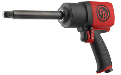 Heavy Duty 3/4 Inch Air Impact Wrench With 6 Inch Extended Anvil And Slick Pistol Handle 1440 Ft Lbs Reverse Torque side view