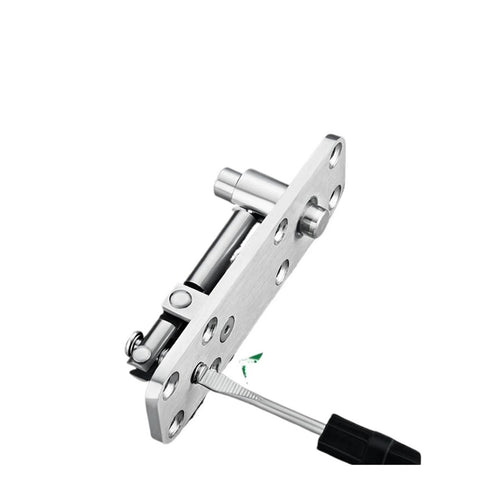 Invisible Stainless Steel 180 Degree Door Hinge for Sky Wood Doors and Cabinets, side view of hidden axis rotating hinge