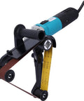 Top-Notch 1300W Tube Belt Sander With Variable Speed Pipe Polisher For Metal, Wood, Aluminum, showing handheld design and belt configuration.