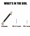 Knurled Aluminum Cabinet Handles Set, 12 Pack, 4 Inch Length, 3 Inch Center, Gold and Black Oxidation Finish with screws