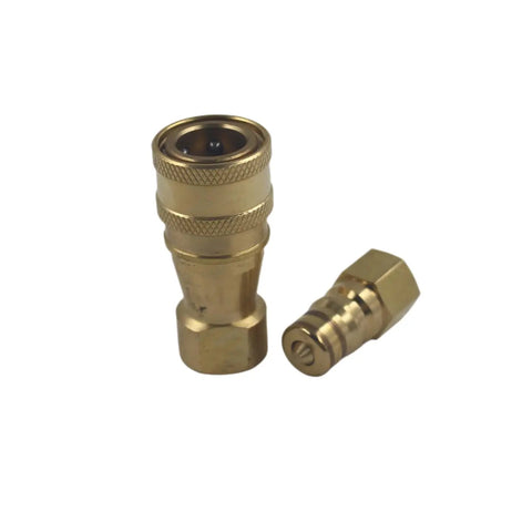 Brass Quick Disconnect Valve With FKM Seal ISO7241B 1 Quarter NPT for carpet cleaning wands and truck mounts