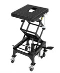 Hydraulic Motorcycle Lift Jack 350 Lbs Foot Operated Scissor Lift Table for ATV Dirt Bike Beefy Heavy Duty Steel Stand with safety lock