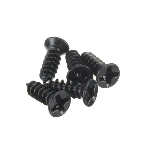 Close-up image of four black mounting screws for Set Of Five PCB DIN C45 Rail Adapter Brackets For Circuit Board Mounting On 35mm DIN Rail Easy To Install And Detach Bracket Carrier For Secure DIN Rail Mounting In Control Panels.