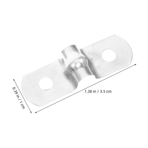 Hella Tough 100 Pack Stainless Steel U Shaped Pipe Clamps Double Hole Conduit Brackets, 1.38 in brushed finish.