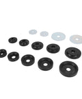 Heavy Duty Sheet Metal Hole Dimple Die Set With Backing Discs For Hydraulic Punch Driver arranged on a white background