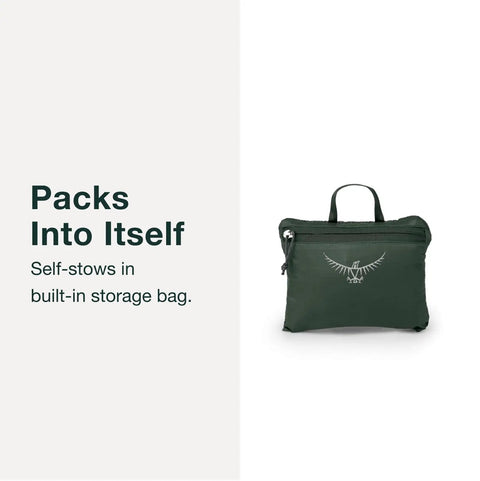 Ultralight 20L Dry Stuff Pack for Travel and Quick Day Trips with Roll Top Waterproof Closure, compacted in storage bag