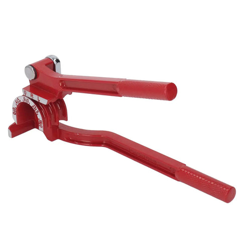 Heavy Duty Manual Pipe Bender For Copper Brass Aluminum And Steel delivering smooth 180 degree turns, red galvanized construction.
