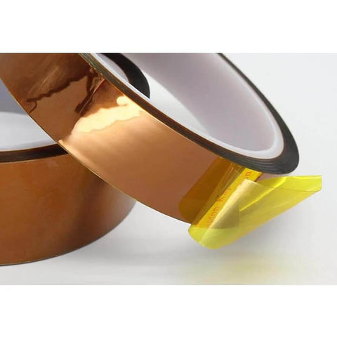 3D Printer Heat Resistant Kapton Polyimide Insulating Tape For High Temp Protection, 20mm wide, close-up of adhesive side