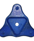Tri Wheel Cup Dolly with 3" Hard Rubber Wheels - 840 lbs Capcity - Made in USA, top view showing recessed blue cast iron frame.