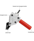 Drill Powered Sheet Metal Cutter Attachment With Quick Connect Scissor Blade For Cutting Steel, Stainless, Barbed Wire And Metal Sheets