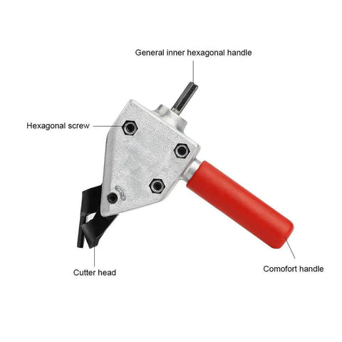 Drill Powered Sheet Metal Cutter Attachment With Quick Connect Scissor Blade For Cutting Steel, Stainless, Barbed Wire And Metal Sheets