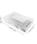 135 Piece Woodruff Key And Keyway Assortment Kit in clear plastic box with labeled compartments, dimensions 19.5cm x 13cm x 3.5cm.
