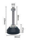 Adjustable Furniture Leg Leveling Feet With Threaded Mounts Fast Wobble Eliminator Easy Swap Riser Hardware For Homes And Offices, M20 size