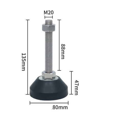 Adjustable Furniture Leg Leveling Feet With Threaded Mounts Fast Wobble Eliminator Easy Swap Riser Hardware For Homes And Offices, M20 size