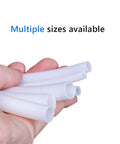 Person holding multiple PTFE Teflon tubes of different sizes for 3D printers, illustrating versatility.