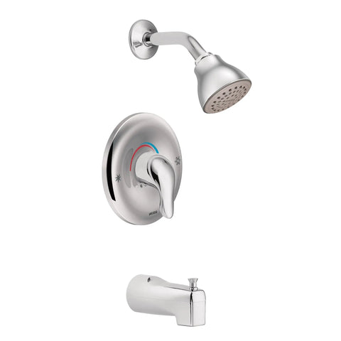 Chateau Chrome Posi Temp Bathtub Trim Kit With Shower Head And Lever Handle And Tub Spout Valve Required To Complete