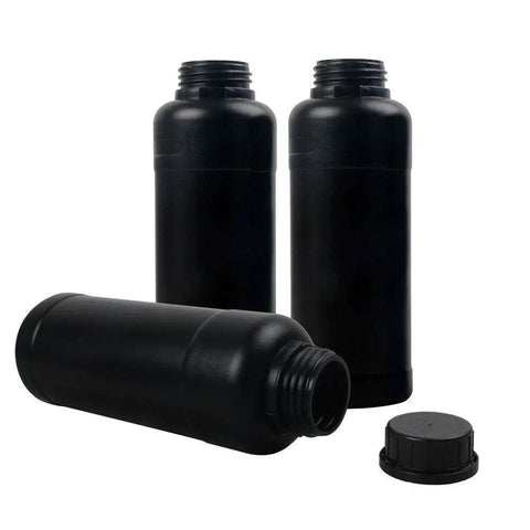 Black chemical bottles from 120 And 135 Film Darkroom Kit With Developing Tank And Spiral Reels, Essential Black And White Photo Processing Gear