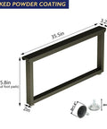 Diagram of 16 Inch Wide Metal Coffee Table Legs Black Industrial Modern Steel Base with dimensions and powder coated finish