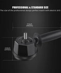 Forced Dual Action Polisher Adapter Kit showing precise dimensions, featuring a 7.1 inch length black adapter with handle for drills.