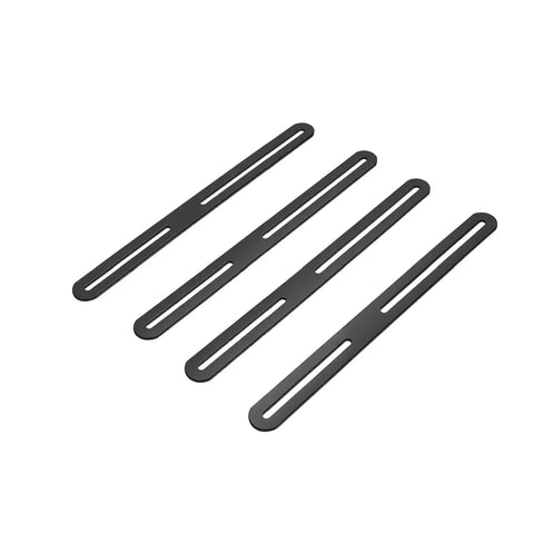 Black Flat Mending Plate Kit, 4 Pack Adjustable Slotted Bracket Supports For Wood Furniture Repair, stainless steel reinforcement.
