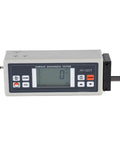 Straight Up Precision Digital Surface Roughness Tester With Inch And Metric Switch Multi Parameter Ra Rz Rq Rt Usb Data Sync And Memory Storage For Plug And Play Gauging front view with LCD display and buttons
