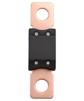 Premium MEGA 350 Amp Auto Fuse 32V DC Bolt On Circuit Protector UL Rated with black nylon casing and copper terminals.