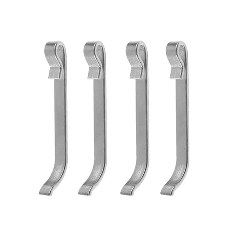 Rock Solid Heavy Duty Drawer Slide Retention Clips for Tool Boxes Fits One and Five Eighths Inch Drawer Slides NAPA MAC MATCO Proto Craftsman Four Pack Built to Last with Heat Treated Steel, showing four metal clips