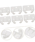 12 Pack Plastic Drawer Rail Slides Replacement Kit for Cabinets and Drawers, showing six white plastic guides with close-up details.